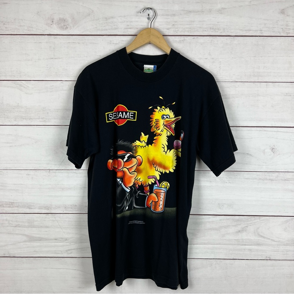 RARE Vintage 1998 Sesame Streets Tv Show Big Bird & Ernie T Shirt